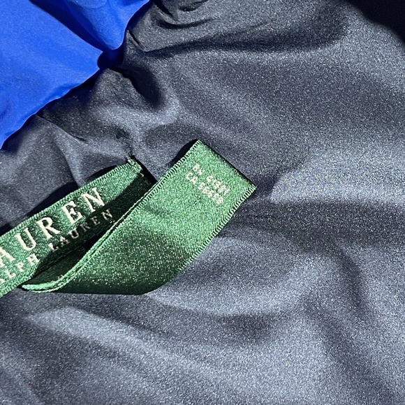 Lauren Ralph Lauren Diamond Quilted Vest Royal Blue w/ Black Zippered Size XL​ - Picture 6 of 10